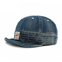 Men Denim Hat Women Baseball Cap Retro Flat Cap tamsiai mėlyna spalva