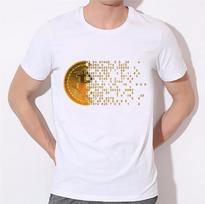 Vyriški kišeniniai Bitcoin Cartoon Šaunūs Juokingi marškinėliai Kriptovaliuta Ethereum Bit Coin Monetų marškinėliai XXXL balta