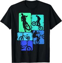 BMX Dviratis Dviratis Stunt Lenktynės Vaikams Berniukams Marškinėliai Vyriški Drabužiai Viršutiniai Drabužiai Grafiniai Marškinėliai Vintage Marškinėliai Camisas Streetwear L juoda