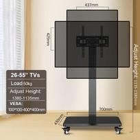 Floor TV Stand with Power Outlet, Universal TV Stand for 26-65 inch TVs up to 110 lbs, Height Adjustable TV Stand with Swivel juoda