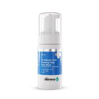 The Derma Co 1% Salicilo rūgšties putojantis kasdienis veido prausiklis riebiai, į spuogus linkusiai odai Atkemša poras 100 ml Švelnus prausiklis