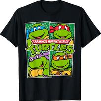 Teenage Mutant Ninja Turtles Paneled Characters T-Shirt T-Shirt S juoda
