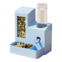 Automatinė žiurkėno lesyklėlė 3 viename Maisto ir vandens dozatorius 3 skyrių maitinimo stotelė su 125 ml buteliuku namams, triušiui, šeškui, smulkiam gyvūnui