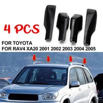 4 vnt. Automobilio stogo bagažinės bėgelių galinis dangtelis Toyota Rav4 2001-2006 m. Iškilusiems stogo bėgeliams Bėgelio galinės dalies keitimas Automobilio išorės dalis