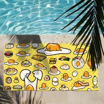 Sa Kawaii G-Gudetama Fun Towel Shower Sauna Travel Spa Quick Dry Gym Accessories Soft Large Beach Towels W30*H60(CM)