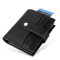Pop Up Wallet Women Slim Wallets RFID Blocking Money Clip Minimalist Leather Slots Credit Card Holder Bifold Business Card Case anglies pluošto juodos spalvos