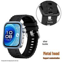 Huawei Fit 5 Pro/Fit 4/3 Silicone Sport Watch Replacement Strap Silver Buckle juoda