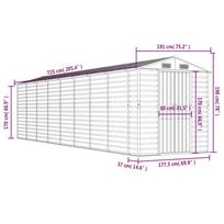 Garden Shed Anthracite 191 x 725 x 198 cm Galvanized Steel