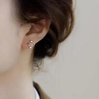 charm Stainless Steel Spiral Twisted Piercing Heart Stud Earring for Women Personality Star Round Ear Cartilage Helix Jewelry