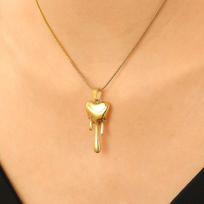 New Arrival Fashionable Gold Color Lava Heart Stainless Steel Necklace Love Pendant Collar Chain for Women Charm Jewellery Gifts