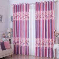 2 PC New Curtains for Living Room European Style Tulle Purple Pink High Shading Sheer Bedroom Door Windows Curtain Drapes 2PC 150*270CM