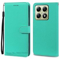 Skirta Xiaomi 14T dėklas Xiaomi 14T Pro dėklas Piniginė Odinis atverčiamas dangtelis Skirta Xiaomi 14T dėklas Xiaomi Mi 14T Pro knygelės tipo dėklas Fundas For Xiaomi 14T dangaus mėlyna spalva