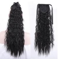 Moteriški uodegos plaukų priauginimai 22 colių Afro Kinky garbanoti plaukai surišti į uodegą kirpimas surišamas uodegas 22inches black