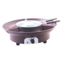Electric Hot Chocolate & Cheese Fondue Set with Constant Temperature Control US Plug ruda