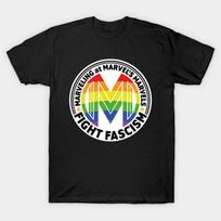 Men Black Print T-shirt Fight Fascism No-Cut Transfer Paper Print Cotton Tshirt 3XL juoda