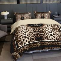2/3 Dalių Leopardų Rašto 3D Spausdintas Patalynės Komplektas, Įskaitant 1 Antklodės Užvalkalą + 1/2 Pagalvės Užvalkalų Antklodės Užvalkalų Komplektas Karalienės Karaliaus Dydžio 150*200cm 3pcs black