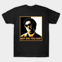 Men Black Print T-shirt But Did You Die? No-Cut Transfer Paper Print Cotton Tshirt S juoda