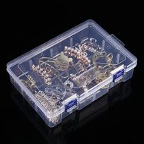 Skaidri plastikinė dėžutė smulkiems komponentams, papuošalams, įrankiams, karoliukams, tabletėms, nagų dailės patarimams laikyti gryna