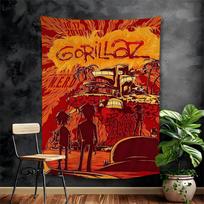 Gorillaz Hip Hop Hippie Wall Hanging Tapestries Art Science Fiction Room Home Decor Kawaii Room Decor 74x94cm(29x37in)
