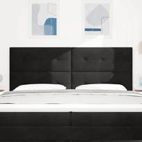 LED Headboard with LED Light Strips Black 200 cm Velvet