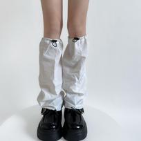Punk Style Leg Warmers Quick Dry Drawstring Foot Cover Leg Warmers Y2K Cool Girls Solid Color Loose Long Socks Women Stockings One Size balta