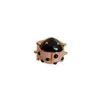 Coccinella Septempunctata Ladybug Drip Oil Ring Dripping Oil Geometric Painting Ring Jewelry Accessories Insect rožinė