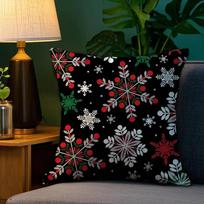 Christmas Tree Bell Pillowcase, Snowman, Plush Fabric, Soft, Double-Sided Print, Cover Peach skin 18*18(CM)-1Pcs