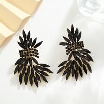 Shaped Like Leaves Wheat Drop Earrings Exaggerated Crystal Earrings Elegant Wing Earrings  Party balta