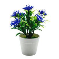1 Set Artificial Plant Pot Kapok Flower Windowsill Ornaments Plastic Micro landscape Simulation Bonsai for Garden violetinė
