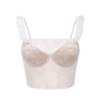 European & American Sexy Lace Lingerie: Women's Comfortable Thin French Camisole Bra Medium balta