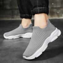 Madingi vasariniai vyriški kvėpuojantys tinklelio slip-on laisvalaikio sportbačiai bėgimo bateliai lengvi patogūs lauko vaikščiojimui tingūs lengvai avimi dizainas 39 pilka spalva