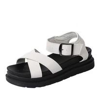 Fashion Women's Sandals 2025 Summer Casual Flat Sandals Women Outdoor Non-slip Beach Shoes Fashion Woman Shoes Roman Sandalias De Mujer 35 balta