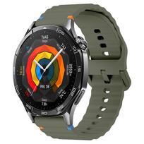 22mm 20mm Stilingas silikoninis dirželis HUAWEI WATCH GT 5 4 3 2 SE 46mm 42mm/Sportinis dirželis HUAWEI WATCH 4 3 Pro Apyrankė 22mm armijos žalia spalva