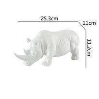 Ceramic Crafts Simulation Animal Sculpture Rhino White Rhino Ceramic Ornaments Animal Figures Home Decoration Accessories