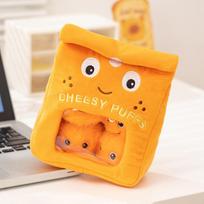 18cm Cute A Bag of Cheesy Puffs Doll Adorable Stuffed Cheesy Puffs Doll Snack Bag Plush Toy Creative Pudding Bag Cute Kids Gifts 18cm