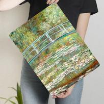 Monet vandens lelijos ir japoniškas tiltas Impresionizmo meno dekoratyvinis metalinis sieninis meno kūrinys namų dekoravimui 20x30cm（7.8x11.8inch）