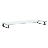 Monitor Stand Black 100 x 35 x 8 cm Tempered Glass and Metal