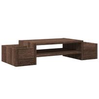 Monitor Stand with Storage Space Oak Effect 70 x 27 x 15 cm Wood Based Material