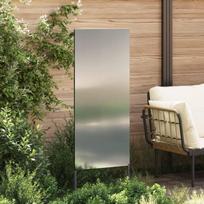 Garden Privacy Screen Canvas Silver 50 x 140 cm Galvanized Steel