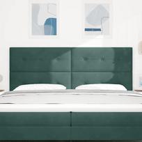 LED Headboard with LED Light Strips Green 200 cm Velvet