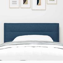 LED Headboard with LED Light Strips Blue Fabric Headboard 90 cm