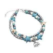 Bohemia Style Anklets Shell Starfish Turtle Tree of Life Elephant Sandals Shoes Barefoot Beach Ankle Bracelet Women Foot Jewelry