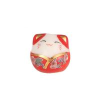 Cat Maneki-neko Beads Kitty DIY Jewelry Accessory Fashion Plutus Cat Beads  Pendant raudona