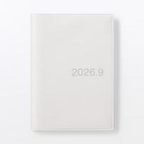 MUJI Monday-start monthly weekly planner August 2026 start A6 size White Gray
