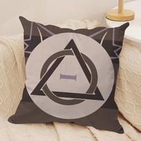 Therian Delta Logo Cool Cushion Cover Silky Short Plush Invisible Zipper Dustproof Sofa Pillow Case For Home Decor Peach skin 18*18(CM)-1Pcs