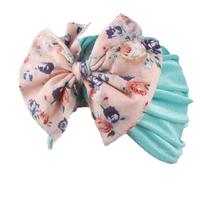 Gėlėta Didelė Bowknot Kūdikių kepurė Minkšta aksominė kūdikių kepurė mergaičių skrybėlė su spyruokliniu dangteliu kūdikių mažyliui turbano kepurė Beanie vaikiška kepurė žalia