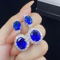 BELLA BOX Hollow Out Flower Live Streaming New Product Minimalist Simulation Blue Earrings, Female Celebrity Style Long Style Earrings Earrings mėlyna