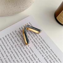 V-shaped Hair Claws Fashionable Gold Color Metal Hair Clips Small Practical Ponytail Ornament Korean Popular Headwear 4cm pilka spalva