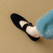 Krazing Pot Suede Sheepskin Summer Size 40 horsehair leopard mary janes Low Heels round Toe Elegant shallow flats 35 juoda