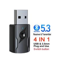 Automobilio USB ir 3,5 mm AUX Bluetooth 5.3 Dongle Audio Imtuvas Siųstuvas Muzikos Adapteris PC Mp3 Garsiakalbiui TV Belaidė Ausinė Automobilio Radijui